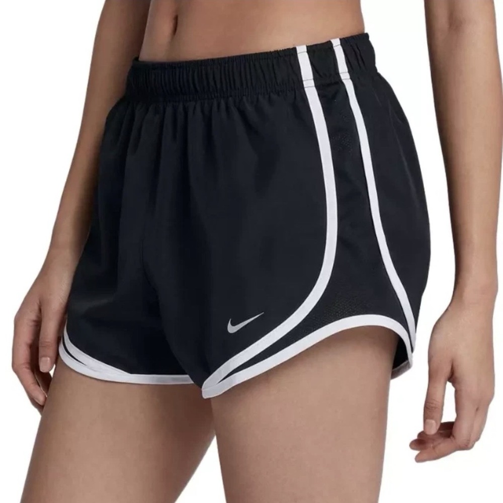 Nike Black Athletic Running Shorts with White Trim - Picture 3 of 5
